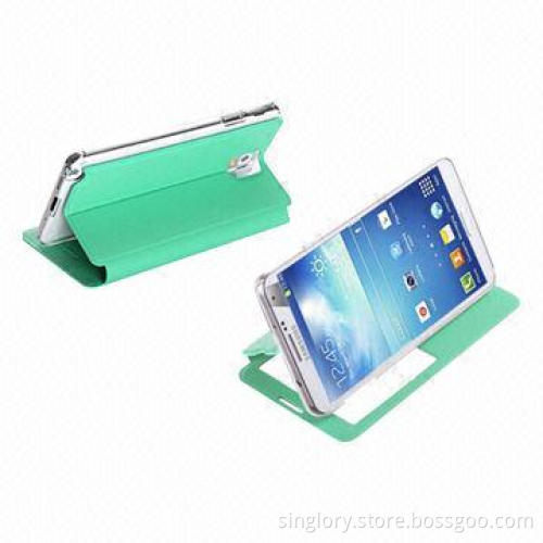 Leather Cover Cases for Samsung Note 3/N900 with S-view, OEM, ODM and OBM Orders Welcomed